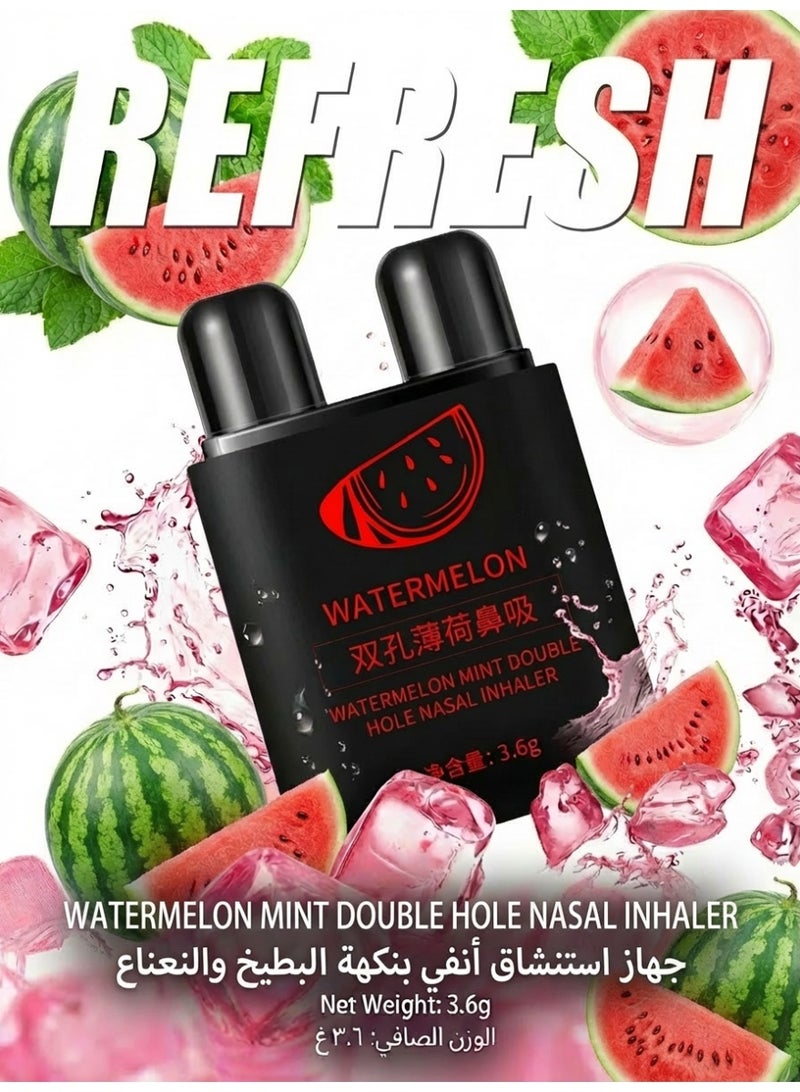 ​ عصي استنشاق الأنف بالبطيخ والنعناع 1 قطعة - ثنائي الفوهات بدون إضافات | قابل لإعادة الاستخدام ومحمول | يخفف من انسداد الأنف يُعزز التنعش | ل الراحة اليومية والقيادة والدراسة - مقبول في السعودية - Image 2